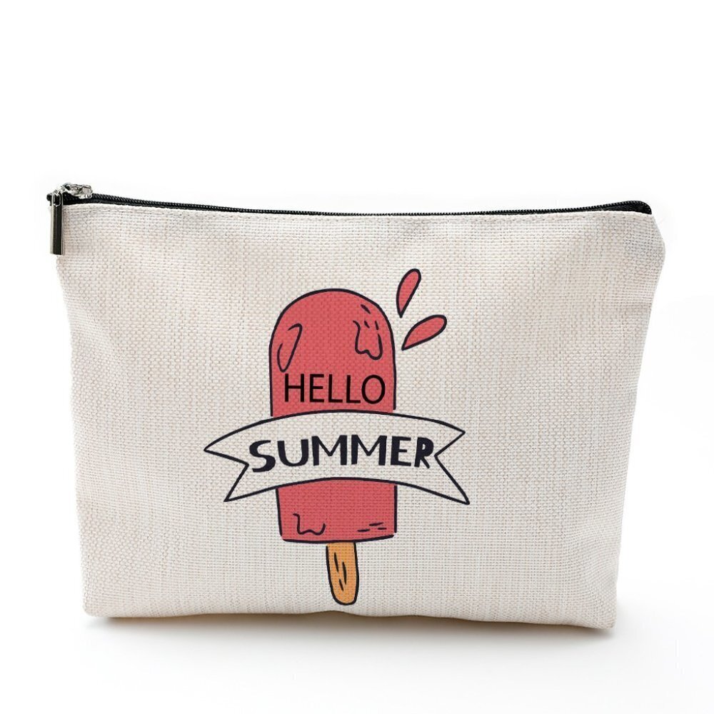 Cotton Linen Zipper Cosmetic Bag